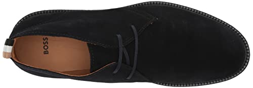Image of BOSS Men's Suede Lace Up Desert Boot With Embossed Logo