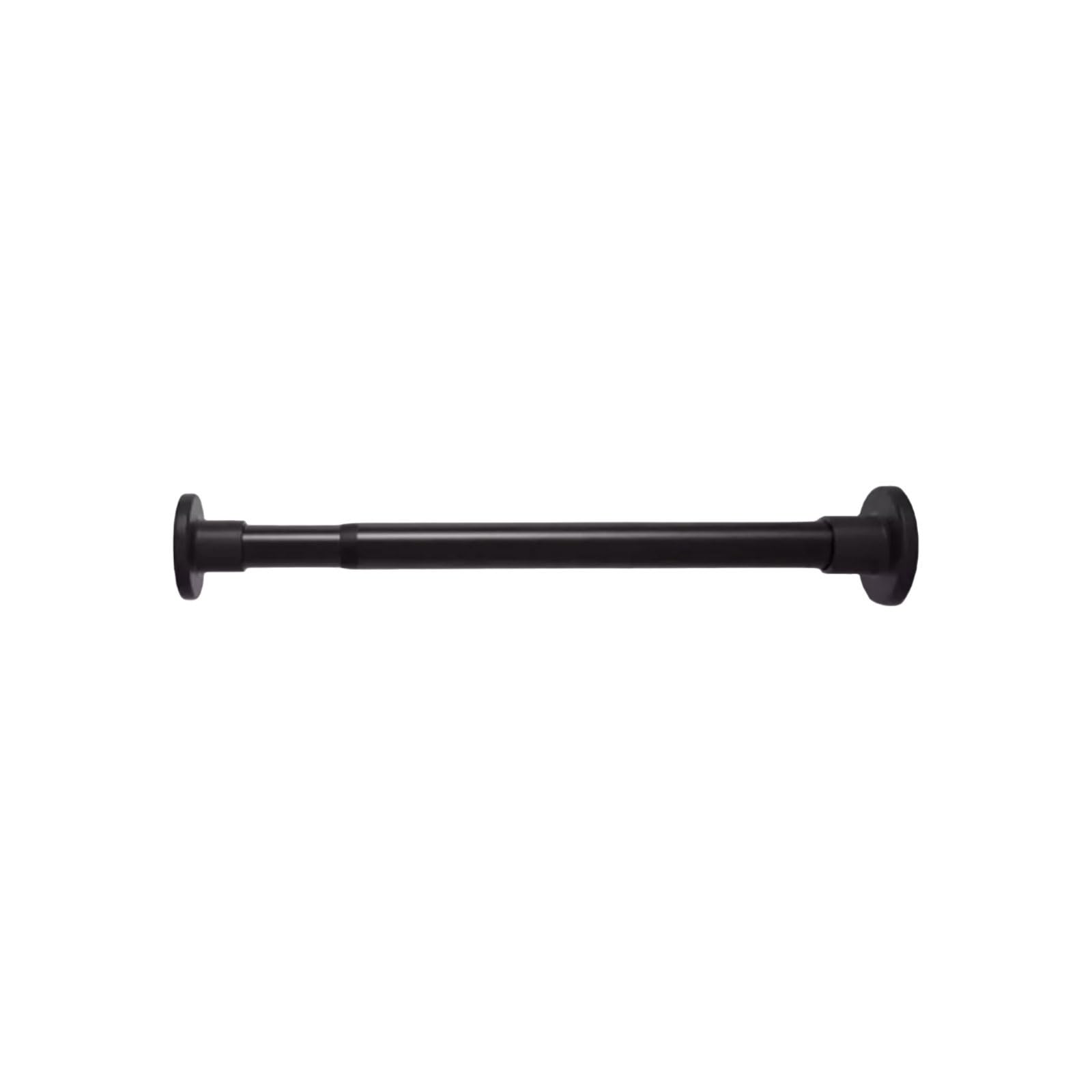 Adjustable Aluminum Alloy Shower Curtain Rod Retractable Sturdy Easy To Install Multipurpose Wardrobe Hanging Rod stable(Nero,110-200cm)