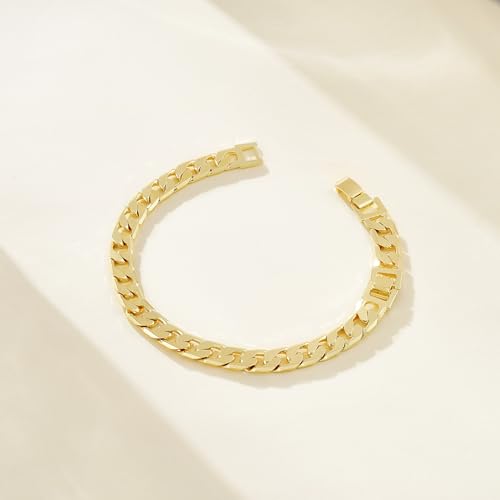 KissYan 14K Gold Plated Chunky Cuban Link Anklet for Women - Elegant Summer Beach Jewelry and Adjustable Foot Accessory - Image 5