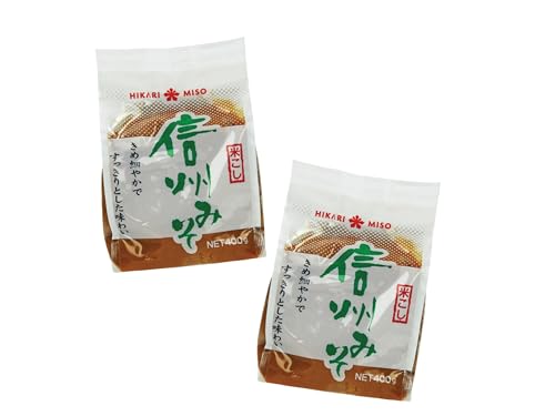 Hikari Miso Pasta per zuppa bianca – Confezione doppia – Shiro Miso Pasta dal Giappone – Vegano – OG ASIA – 2 x 400 g