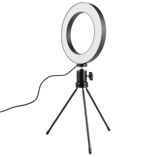 Luz LED de belleza Mikikit para móvil, anillo portátil de plástico y metal para foto nítida
