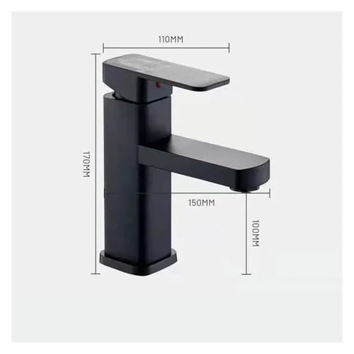 Robinet mitigeur noir mat pour lavabo de salle de bain moderne - 3