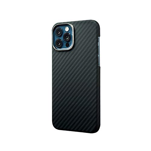 MONCARBONE Designed for iPhone 12 Case/iPhone 12 Pro Case 6.1" HOVERKOAT Military Ballistic Fiber Slim Case Aluminum Lens Guard Protection - Stealth Black (Matte Finish)