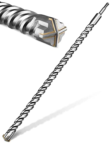 KSP-TEC® Mèche SDS Plus 25 x 600 mm | Perceuse à percussion pour béton et maçonnerie | Pointe à 4 taillants | Longue durée | Livrée dans une boîte...