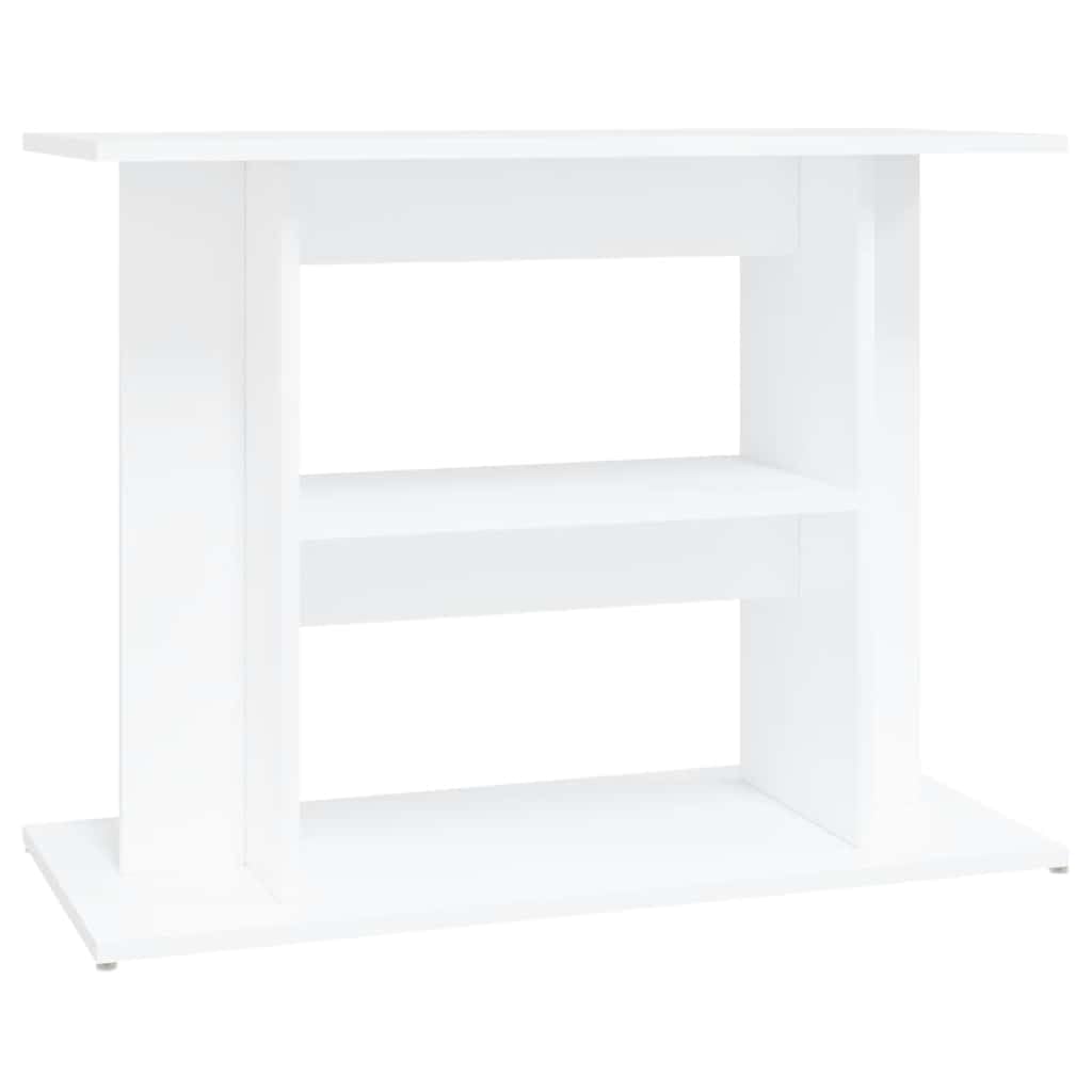 vidaXL Aquarium Stand, Fish Tank Cabinet with 3 Tiers, Fish Tank Stand for Home Living Room, Aquarium Cabinet, White Engineered Wood โ image 1