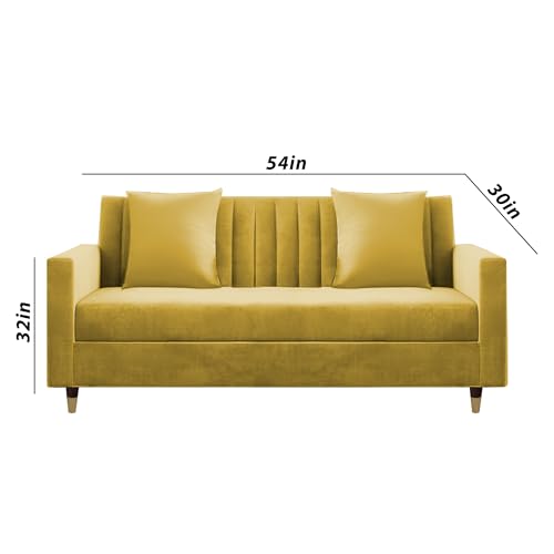 Image of Casaliving Garcia 3+2 Seater Sofa Set for Living Room (Yellow)
