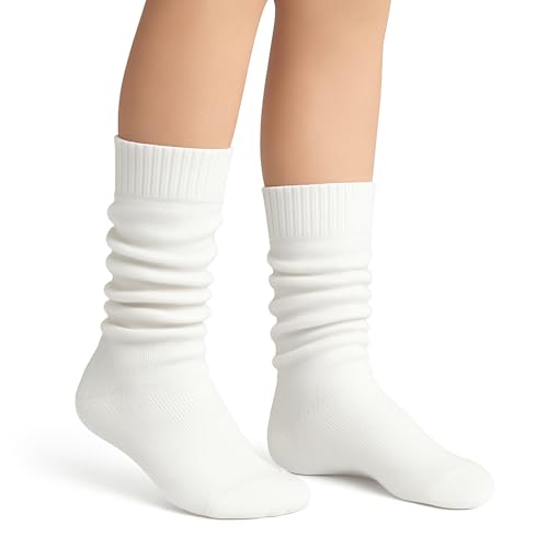 AWS/American Made 6 Pairs Kids Slouch Socks 3 Years to 15 Years Long Scrunchy Crew Socks