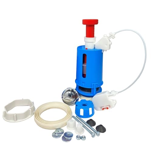 YOSSEE Descargador Cisterna, Descarga Mecanismo Cisterna WC 3/6 L, con Cable y Doble Pulsador Cromados, Fácil de Instalar y Ahorro de Agua