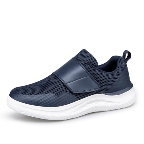 LEADER SHOW Men's Casual Walking Shoes for Swollen Feet Comfortable Lightweight Adjustable Sneakers