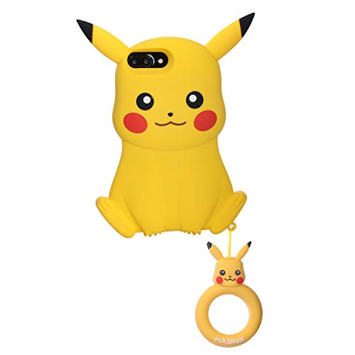 Phenix Color Pikacu Case for iPhone 6/7/8 4.7", 3D Cute Cartoon Soft Silicone Rubber Protective Gel Back Cover,Kawaii Animated Stylish Fashion Skin Shell for Girls (PG-5, iPhone 6/7/8 4.7")