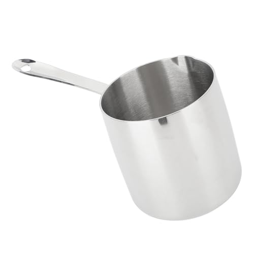 Stainless Steel Milk Butter Warmer Pot Chocolate Melting Turkish Coffee Pot with Long Handle 900ml Stovetop for Home Kitchen