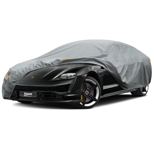 Kayme Heavy Duty Car Cover Custom Fit Porsche Taycan Waterproof All Weather for Automobiles, Full Exterior Covers Sun Rain UV Protection.（Deliver Ab