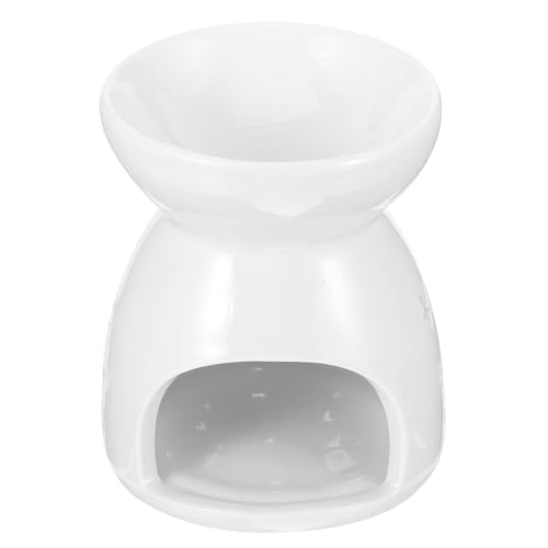 Image of COSMOBETTY Ceramic Aroma Burner with Hollowed-out Design and Large Capacity, Easy to Use Tealight Oil Burner for Office Table and Wedding Decor, Smooth Surface Essential Oil Diffuser