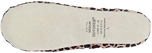 Isotoner Womens Satin Ballerina Slippers, Cheetah, 8-9 US3