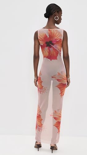 Good American Women's Gauze Mesh Maxi Dress3