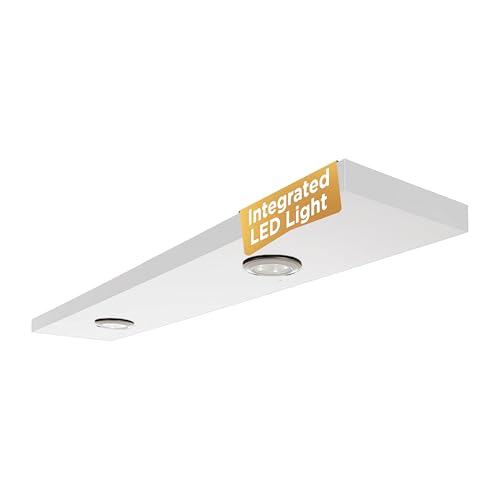 Image of Kiera Grace Stockholm Aberg LED Light Floating Shelf, Modern Wall Shelves with Touch-Activated Lights, Ideal for Home Decor, 48", White, Pack of 1