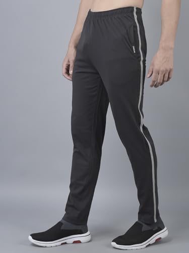Image of Dollar Cotton Rich Fabric Solid Men's Track Pant | Contrast net Folding | One Side Zipper Pocket with Label Branding | Self Waistband with Drawcord | Wide Array of Attractive Colours