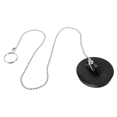 WEKAMOS Tapón de Goma con Cadena para Bañera y Lavabo Accesorio de Drenaje Versátil y Fácil de Limpiar para Baño Adecuado para Desagüe y Rebosadero de Bañera Uso Doméstico y Profesional