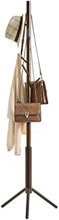 YMYNY Coat Rack Freestanding, Wooden Coat Tree with 8 Hooks, Adjustable Hall Tree for Entryway, Living Room, Hallway, Bedroom, Coat Hanger for Hats, Handbags, Clothes, Purse, Umbrella, Brown HCR001H