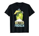 Wetterfrosch Wetterlage Meteorologe Wetterfrosch mit Regenschirm T-Shirt