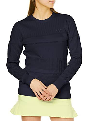 [キャロウェイ] レディース 撥水 クルーネックニット (レース調リサイクルニット) / ゴルフ セーター / C22118200 1120_ネイビー L