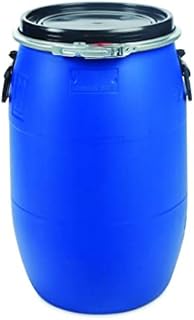 INVOPAK 60 Litre Plastic Blue Open Top Barrel with Lid & Ring UN Approved Food Grade