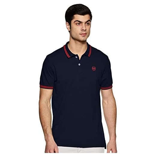 Max Men's Slim Fit Cotton Polo T-Shirt Navy Blue