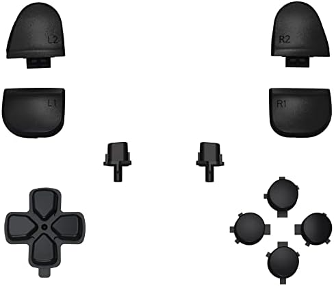 eXtremeRate Replacement D-pad R1 L1 R2 L2 Triggers Share Options Face Buttons, Black Full Set Buttons Compatible with ps5 Controller BDM-030 BDM-040 BDM-050 - Controller NOT Included - 3