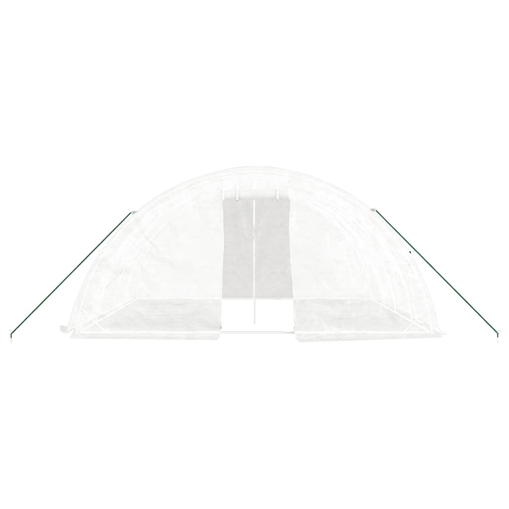 Invernadero con marco de acero blanco 20 m² 5 x 4 x 2,3 m para jardinería aficionada, cultivo, invernadero, balcón, terraza, con ventilación, estructura de acero resistente, cubierta de