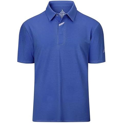 Men's Short Sleeve Polo Shirt Stretch Solid Performance Golf Shirts Moisture Wicking Athletic Casual Collared T-Shirt Royal Blue Cover