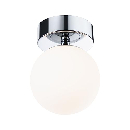 Paulmann 71064 LED Ceiling luminaire Selection Bathroom Gove IP44 3000 K 400lm 230V 5W Chrome, Satin Bathroom luminaire