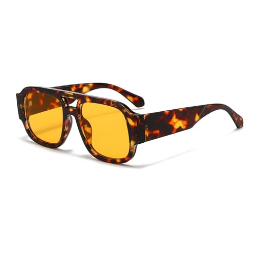 YAMEIZE Retro Style Double Bridge Pilot - Sunglasses...