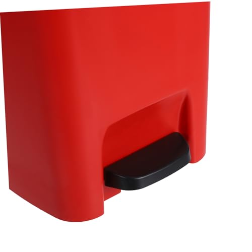 Caneca de basura rectangular con pedal roja miniatura 3