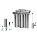 Waterdrop TST-UF 0.01?m Ultra-Filtration Under Sink Water Filter, Stainless Steel, 5X Service Life,Remove 99.99% of Cont?minants Larger Than 0.01?m, with Dedicated Faucet, Bundle