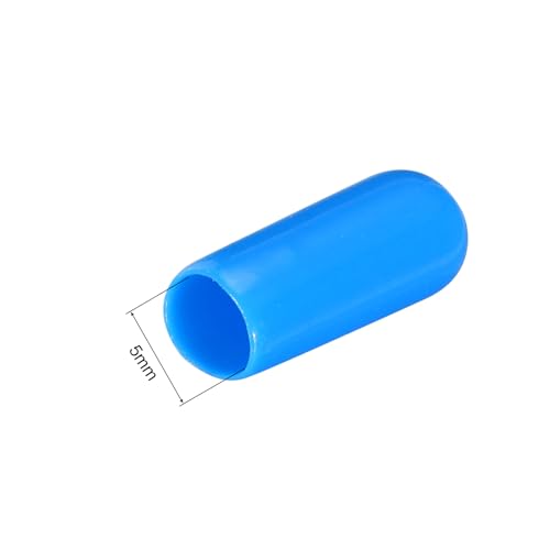 Image of MECCANIXITY 200pcs 5mm(3 /16 inch) Rubber End Caps Cover PVC Vinyl Screw Thread Protector Round Wire Shelf Caps for Screw Bolt Pipe Fence Post, Light Blue
