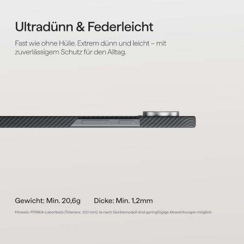 pitaka Ultradünne Hülle für Google Pixel 11 Pro XL Aramidfaser Schwarz/Grau – Ansicht 3