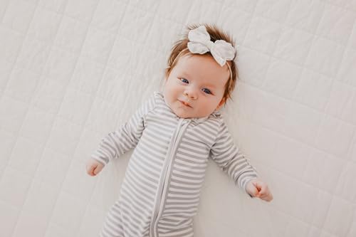 Image of Copper Pearl Baby Zip-Up Footie Pajamas - Soft Stretchy Sleep and Play Footies for Boys and Girls