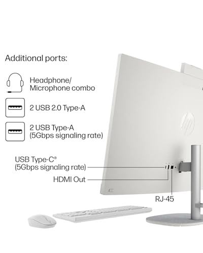 Image of HP 27 inch Touchscreen All-in-One Computer, Intel Ultra 7 155U(up to 4.8 GHz), 64GB RAM, 4TB SSD, 1080P Camera, Win 11 Pro, Wi-Fi 6 & Bluetooth 5.3, for Office, Home & Video Calling, w /PC Accessories