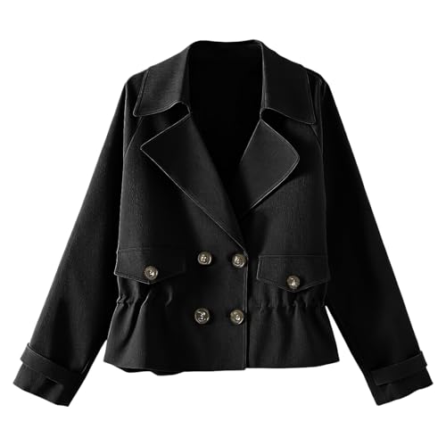 Generisch 2026 Chaqueta corta de utilidad anorak, cazadora ligera, ropa exterior casual para todos, estilo versátil, Negro , M