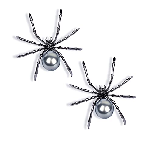 Image of 2-3Pcs Punk Spider Crystal Bead Brooch Pin Set for Women Men Rock Gothic Faux PearlAnimal Backpack Scarf Shirt Bag Hat Shawl Pin Bar Party Body Halloween Jewelry Gift