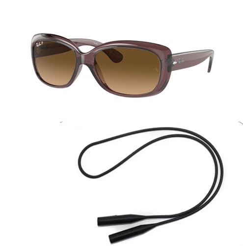Ray-Ban RB4101 Sunglasses Bundle: RB 4101 JACKIE OHH 6593M2 Jackie Ohh Transparent Dark Br and Universal Anti-slip Silicone Leash2