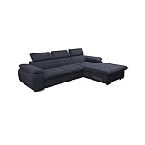 MEUBLO Divano angolare moderno convertibile in tessuto peluche NILUX