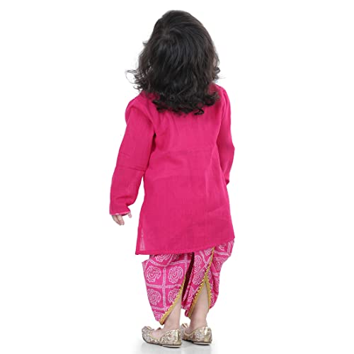 Image of BownBee Ethnic Wear Cotton Kurta Dhoti Traditional Dress Set for Baby Boys, Front Open with Dori Pattern, Full Sleeves, and Round neck, Ideal for All Festivals