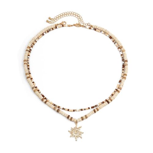 Collier de soleil style hip-hop aux reflets de couleurs mélangés