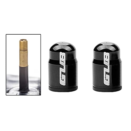 Par de tapas de válvula para neumáticos de bicicleta de aleación de aluminio para válvula Presta francesa/Schrader americana, tapa ultra ligera para neumáticos de montaña y carretera AV negra miniatura 2