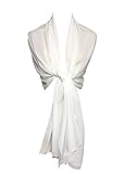  Pañuelo de mujer de muselina de poliéster Blanco blanco