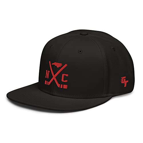 Carolina Hockey Sticks Retro NC Snapback Hat Baseball Cap Black