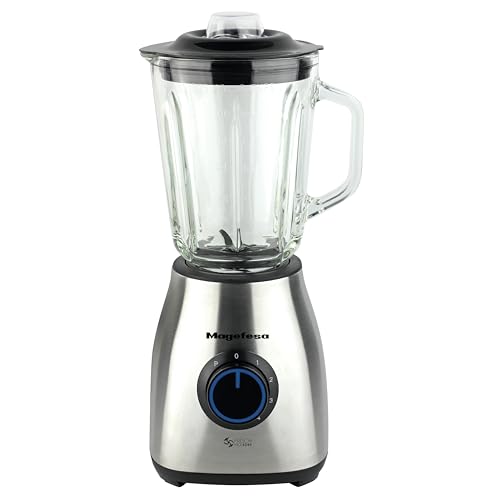 MAGEFESA FRISCH Licuadora de 1,5 Litros, Dispone de Selector de 4 Velocidades, Con Jarra de Cristal y Cuerpo de Acero Inoxidable, Luz Indicadora