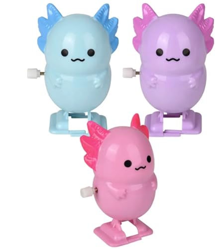 HAPPY DEALS ~ Wind Up Axolotl Toys | 12 Pack | 2.75 inch Chattering Walking Toys