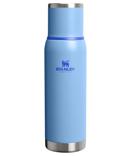 Image of Stanley Adventure-To-Go Vacuum Bottle 1.1 qt | Wide Mouth with Leakproof Cup Lid | Keep Drinks Hot or Cold | Packable for Travel | Insulated Stainless Steel Thermal Bottle | BPA-Free | Blue Sky